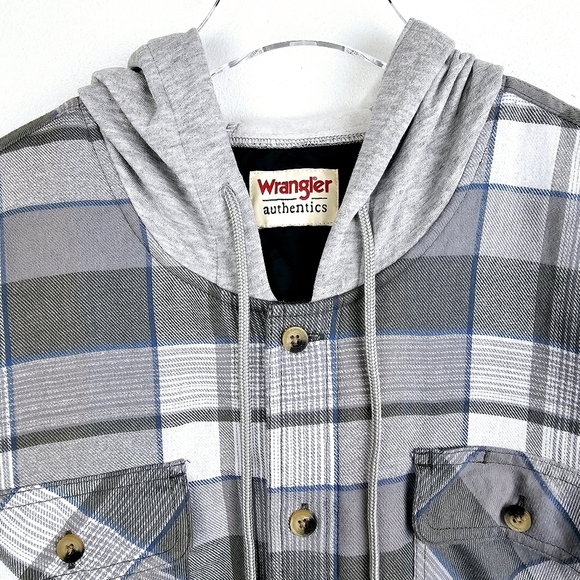 Wrangler Quilted-Lined Plaid Flannel Hooded Jacket NWT XL - Picture 10 of 16